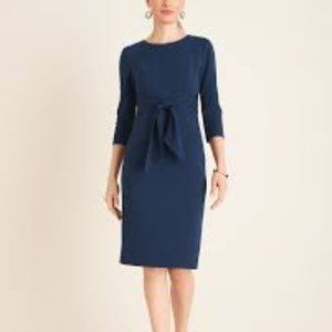 Adrianna Papell Tie-Waist Dress. Navy. Sz 14